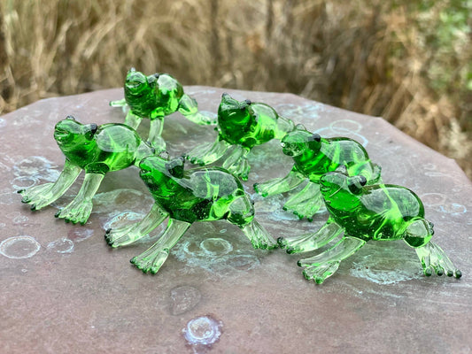 Glass Frog Sitter Miniature Sitter Collectible